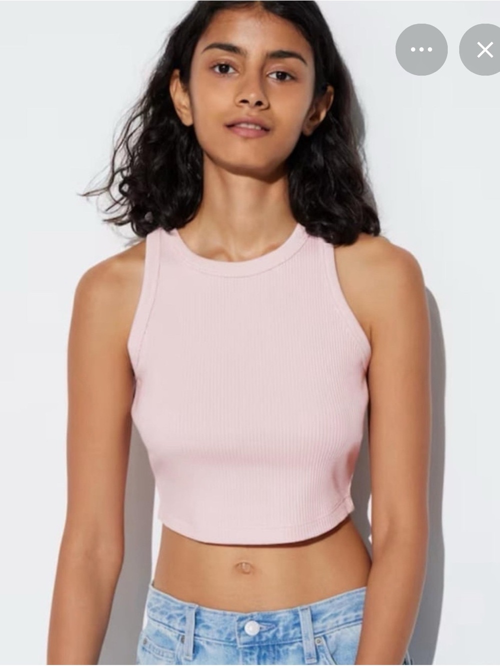 Lot of 4 Uniqlo Women’s Cropped Ribbed Ringer Tank Top